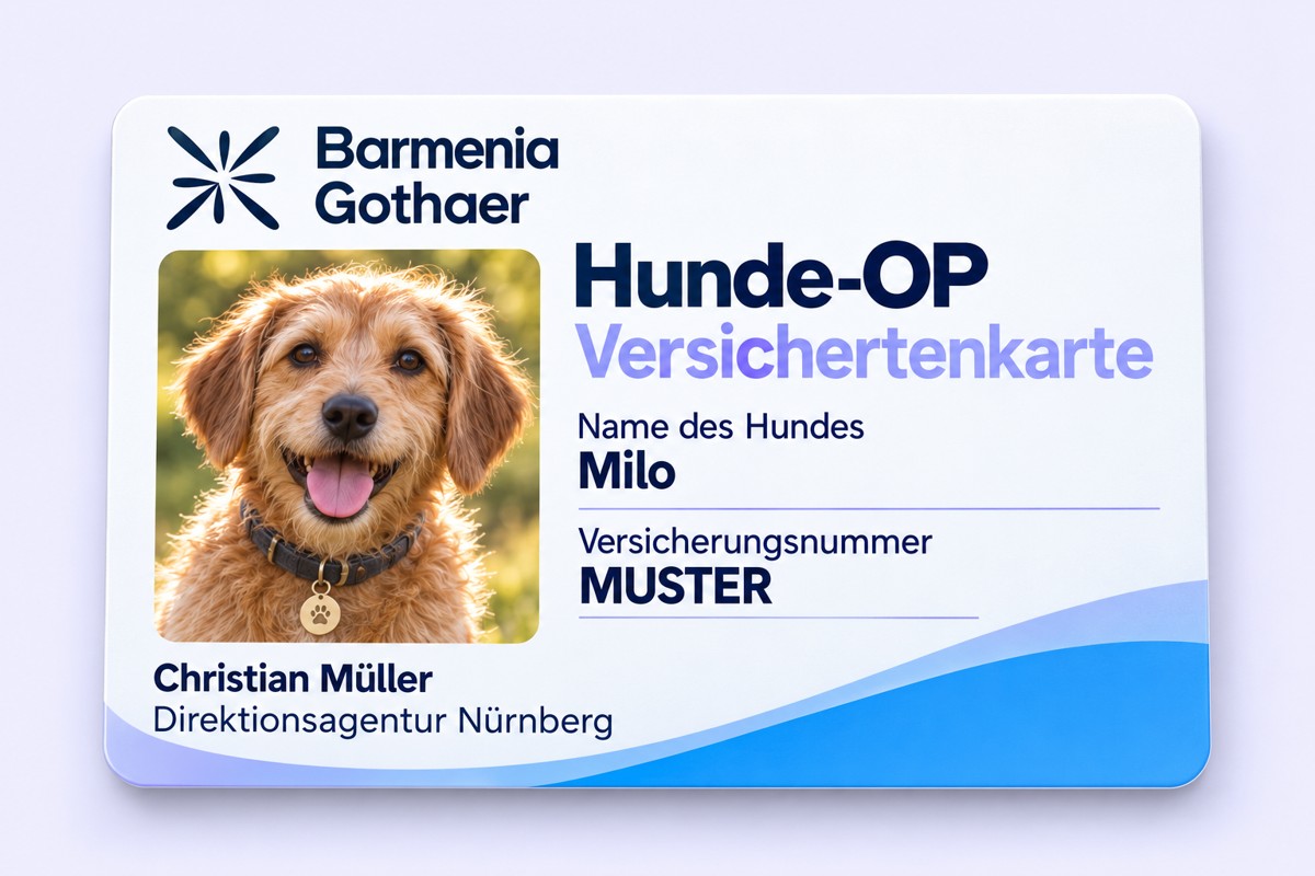 Muster der persönlichen Hunde-OP-Versichertenkarte